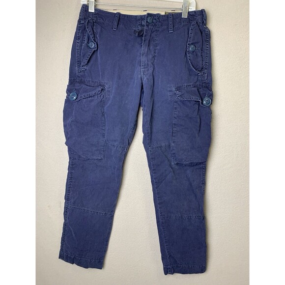 Vtg Polo Ralph Lauren Paratrooper Military Style Cargo Pant Navy Blue 30x30 (28) - Picture 1 of 11